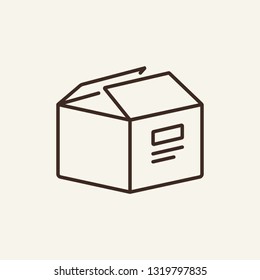 Big box line icon. Carton  box on white background. Delivery  concept. Vector illustration can be used for topics like office, document flow, archive, delivery