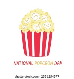 Big Box Popcorns to Poster or Banner in Flat Cartoon Background Design