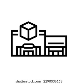 big box store shop line icon vector. big box store shop sign. isolated contour symbol black illustration