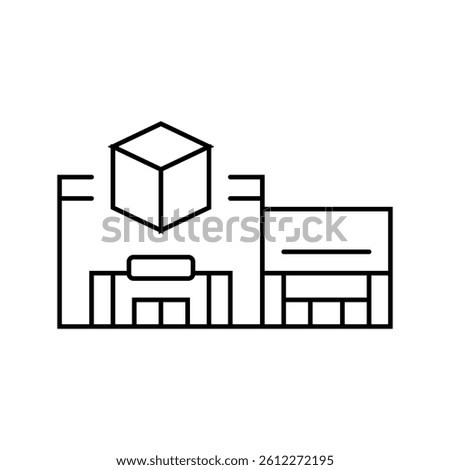 big box store shop line icon vector. big box store shop sign. isolated contour symbol black illustration