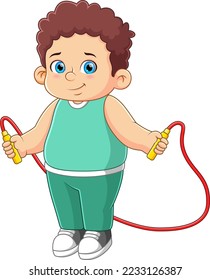 A big boy play jump rope of illustration
