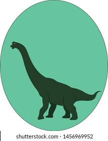 Big brachiosaurus, illustration, vector on white background.