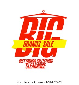 Big Brands Sale Design With Clothes Hangers.