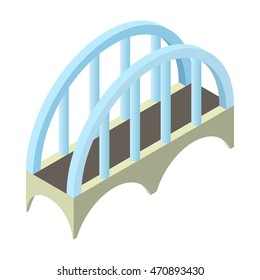 Big bridge icon in cartoon style isolated on white background. Architecture symbol