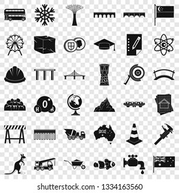 Big bridge icons set. Simple style of 36 big bridge vector icons for web for any design