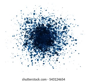 Big bright blue grunge splash on white background