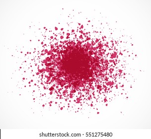 Big bright grunge pink splash on white background