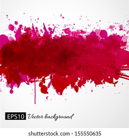 Big bright red splash on white background. Vector illustration. Grunge background with place for your text. 