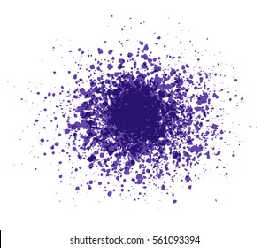 Big bright violet grunge splash on white background