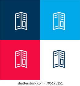 Big Brochure four color material and minimal icon logo set in red and blue