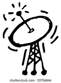 big brother antenna rustic drawing black and white - Shutterstock ID 33706846