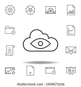 Big Brother Cloud Eye Outline Icon. Detailed Set Of Unigrid Multimedia Illustrations Icons. Can Be Used For Web, Logo, Mobile App, UI, UX