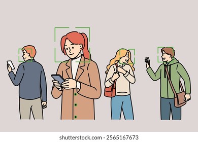 Big brother monitors people and identifies individuals using cameras and biometric facial recognition. Problem of big brother in modern metropolis, and introduction of cctv systems equipped with ai