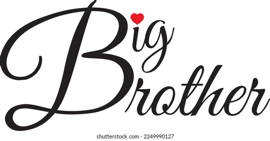 Big Brother with red color heart icon with black color text