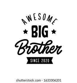 Big brother typography print. Lettering t-shirt design for kid clothes. Vector vintage illustration.