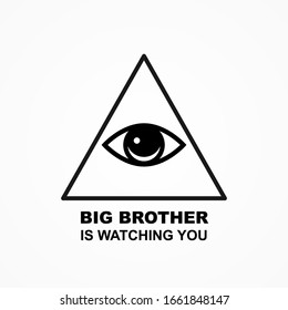 Big brother is watching you poster. Vector illustration