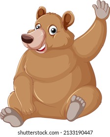 A big brown bear on white background illustration