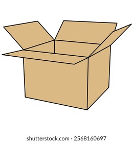 Big brown and empty cardboard box 