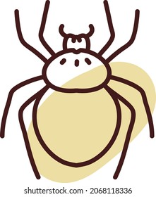 Big brown flea, illustration, vector, on a white background.