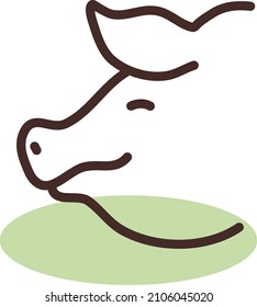 Big brown pig, illustration, vector on a white background.