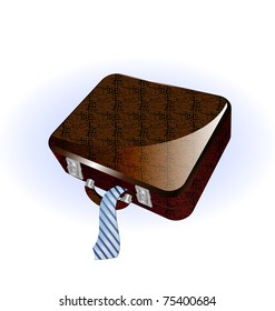 big brown suitcase