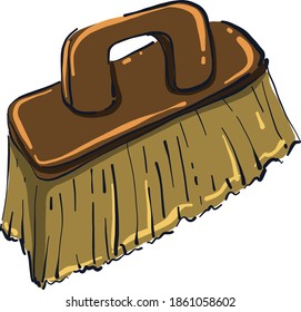 Big brush, illustration, vector on white background.