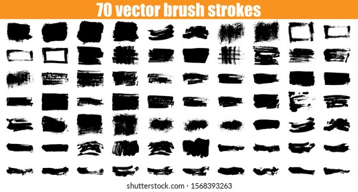 Big brush strokes collection. Hand drawn vector design elements for your art. Unic and original textures