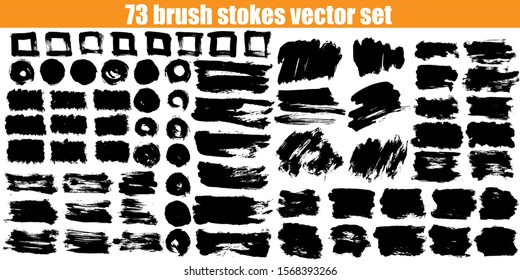 Big brush strokes collection. Hand drawn vector design elements for your art. Unic and original textures