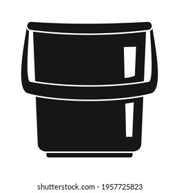 Big bucket black simple icon. Vector Big bucket black simple icon isolated on white background for web, game, app and advertising