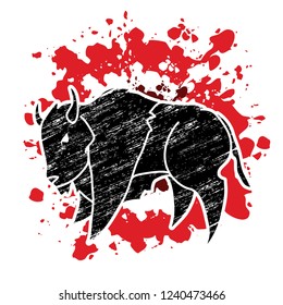 Big Buffalo Bison graphic vector