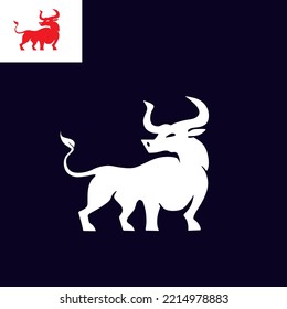 LOGO BUFFALO GRANDE, silueta de ilustraciones vectoriales de gran tamaño rhite fuerte en animales