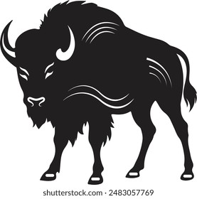 A big buffalo silhouette vector image