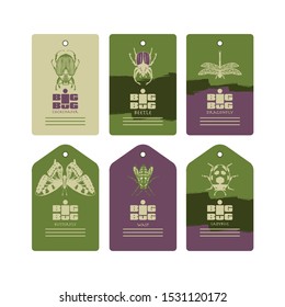 Big bug. Butterfly, dragonfly, wasp, ladybug, bumblebee. Elements of corporate identity. Vector illustration. Suitable for poster, brand, printing on clothes, furniture items.