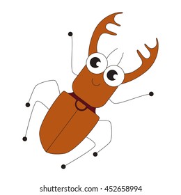 Big bug cartoon. Outlined character with black stroke.