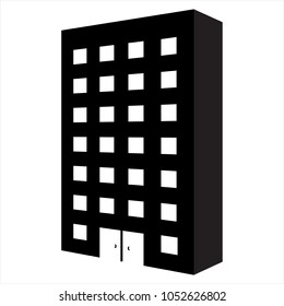 Big building, high-rise icon, vector illustration