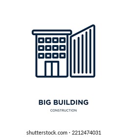 big building icon from construction collection. Thin linear big building, big, building outline icon isolated on white background. Line vector big building sign, symbol for web and mobile