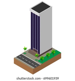 Big building. Skyscraper. Isometric.