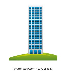 big building structure with grass