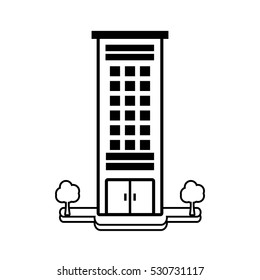 big building style icon vector illustration design