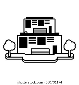 big building style icon vector illustration design