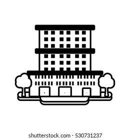 big building style icon vector illustration design