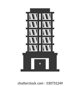 big building style icon vector illustration design