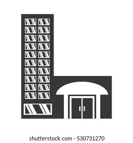 big building style icon vector illustration design