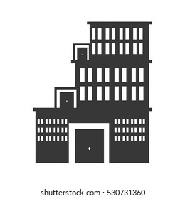 big building style icon vector illustration design