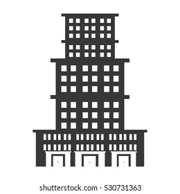 big building style icon vector illustration design