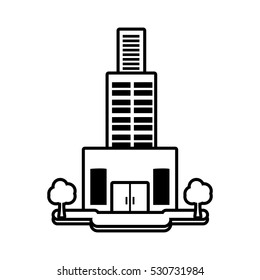 big building style icon vector illustration design