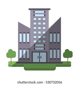 big building style icon vector illustration design
