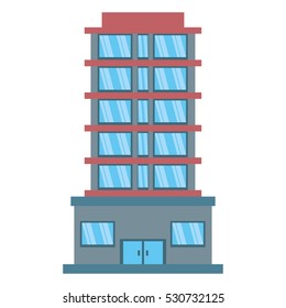 big building style icon vector illustration design