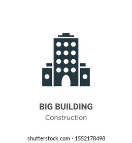 Big building vector icon on white background. Flat vector big building icon symbol sign from modern construction collection for mobile concept and web apps design.