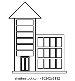 big buildings facade front